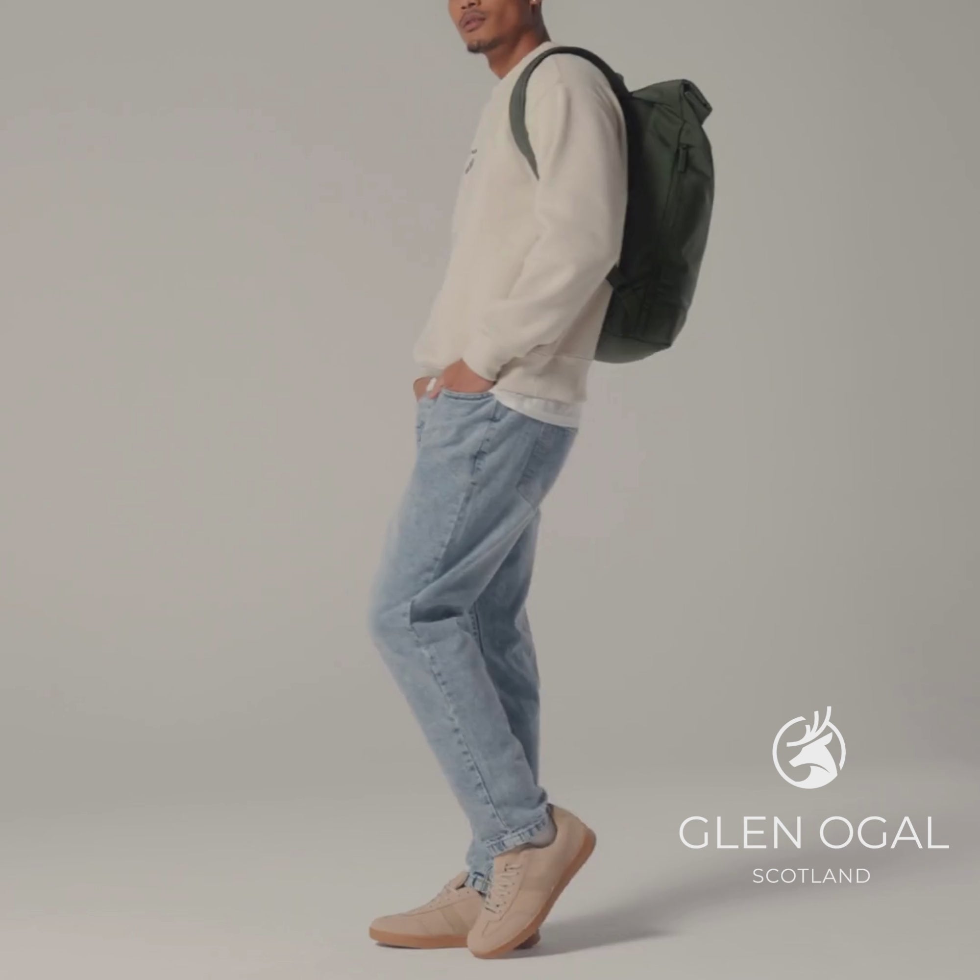 Load video: Balmoral Roll-Top Backpack