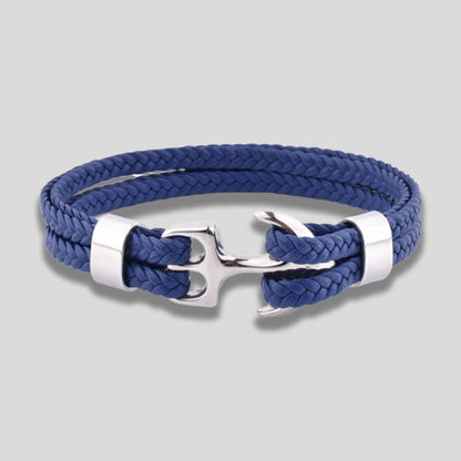 Bracelet ancre bleu marine style homme