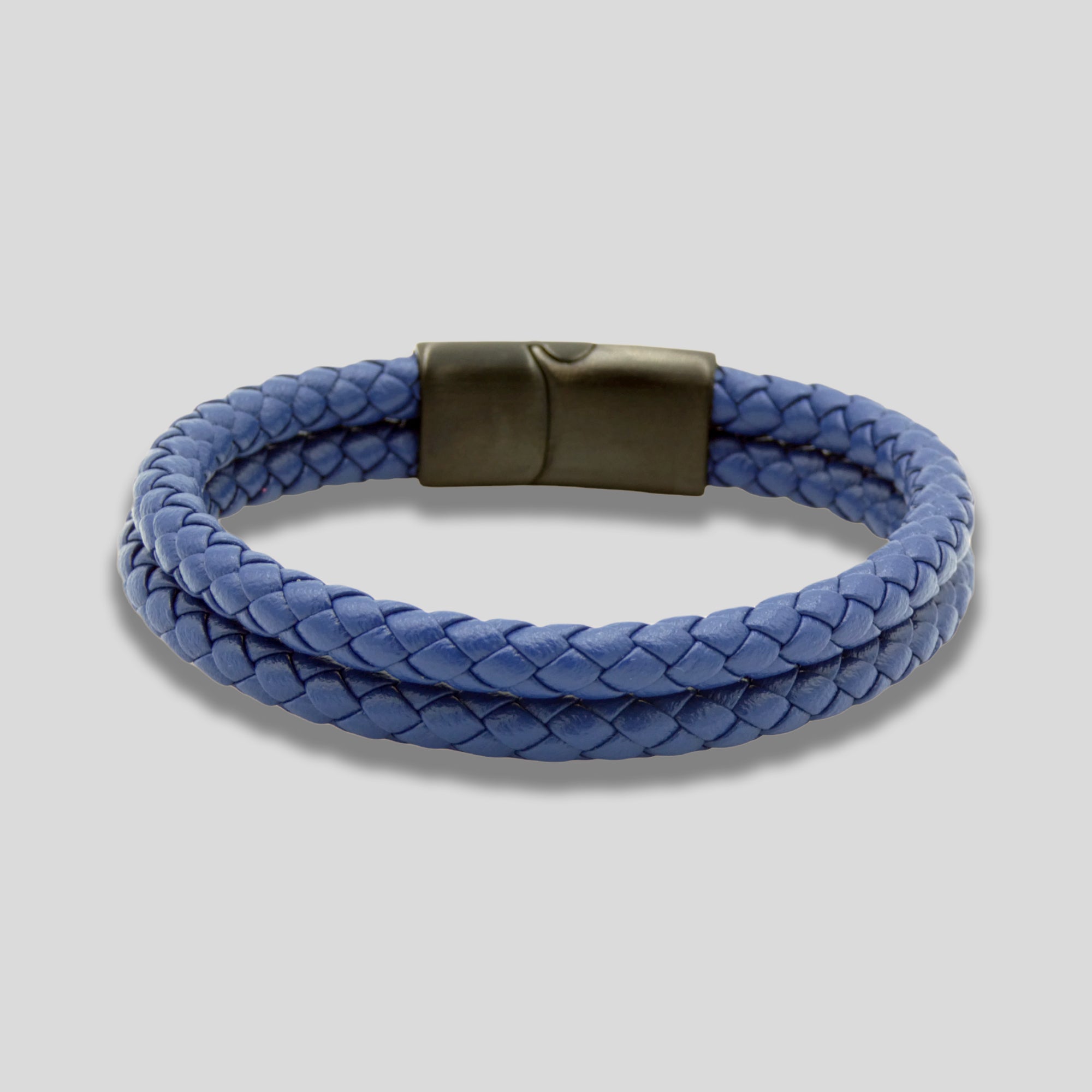 Double Blue Leather Bracelet