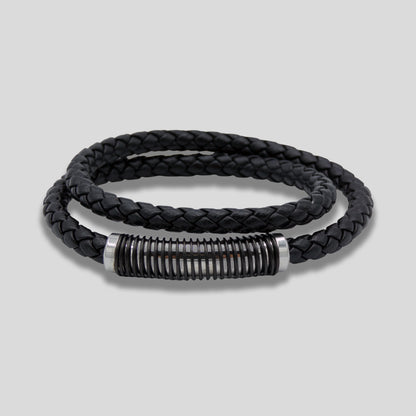 Double Coil Genuine Leather Bracelet