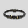 Gold & Black Charm Leather Bracelet