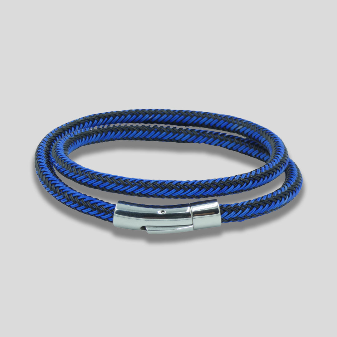 Blue Braided Nylon Bracelet