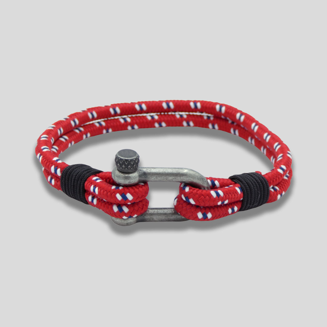 Red Nautical Nylon Shackle Bracelet