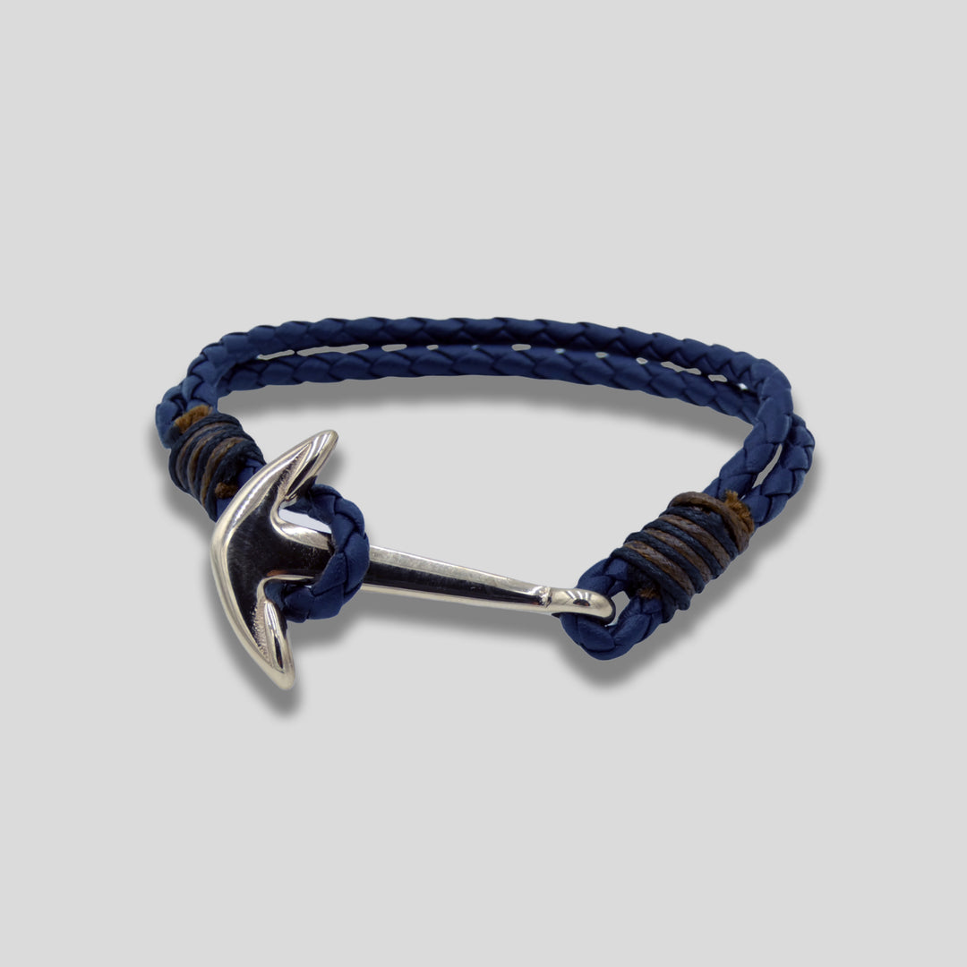 Navy Blue/ Rose Gold Plated Anchor Bracelet