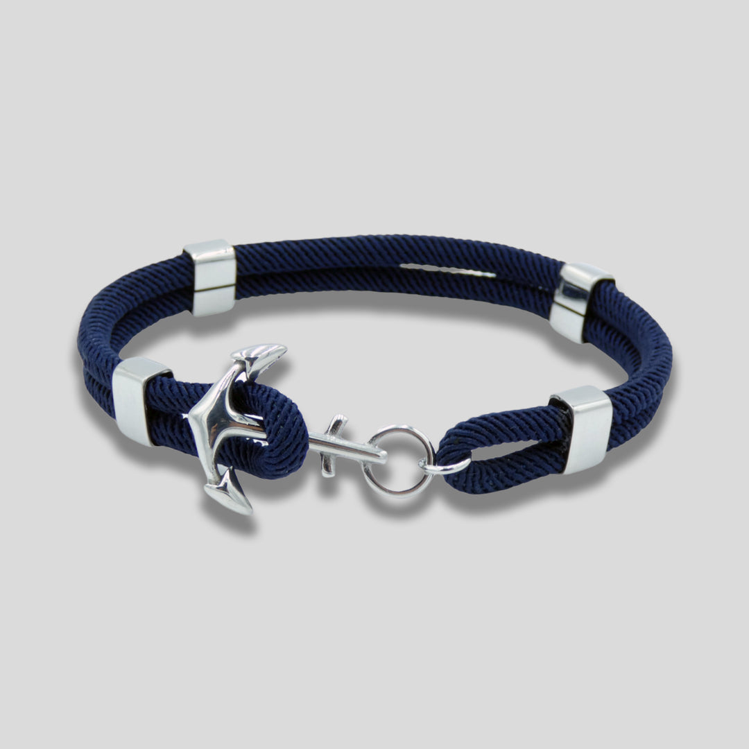 Navy Nylon  Anchor Bracelet