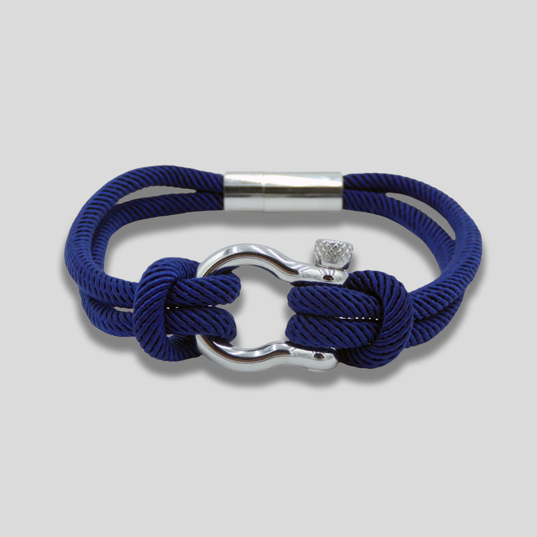 Blue Marine Sailor Rope Bracelet With Shackle