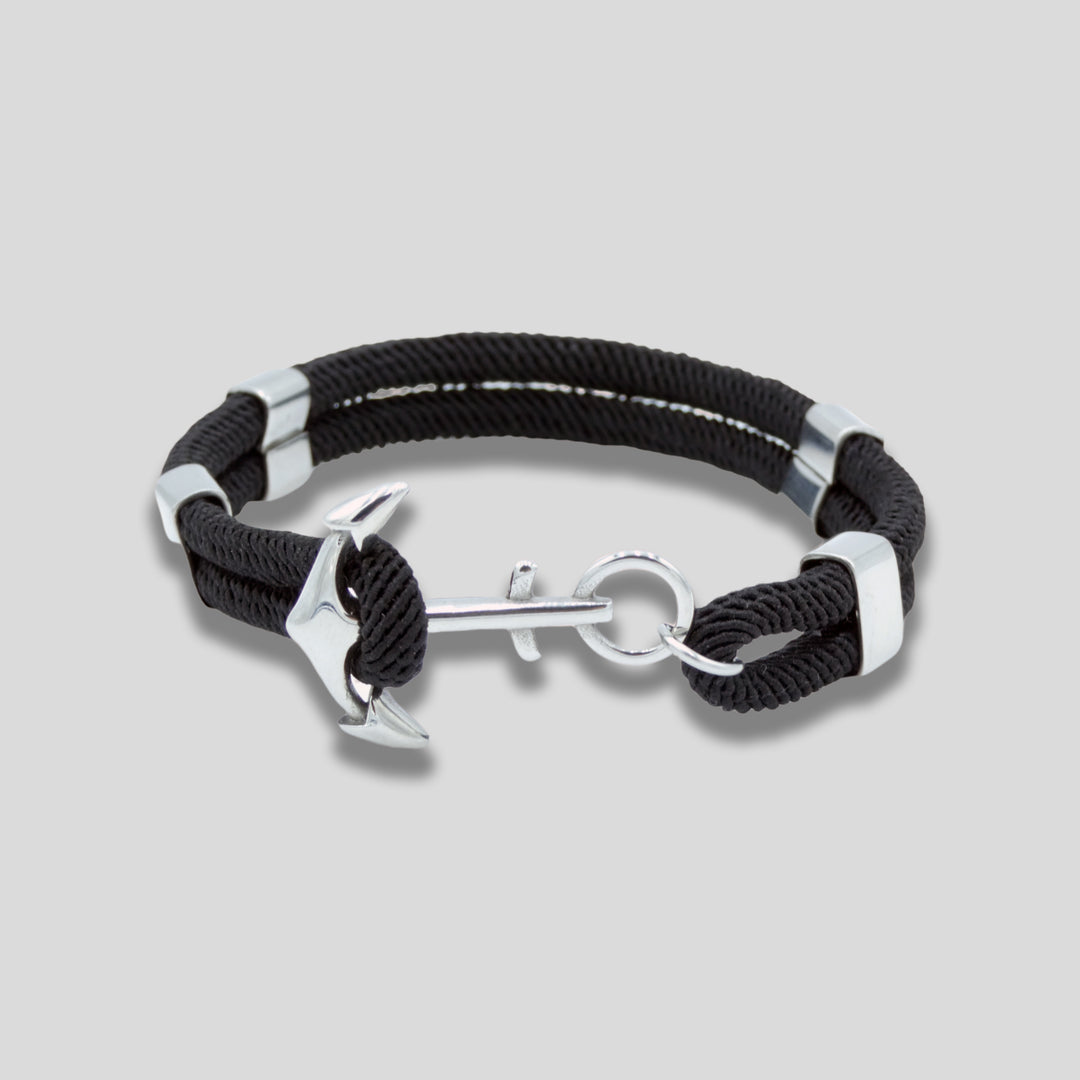 Black  Nylon Friendship Anchor Bracelets
