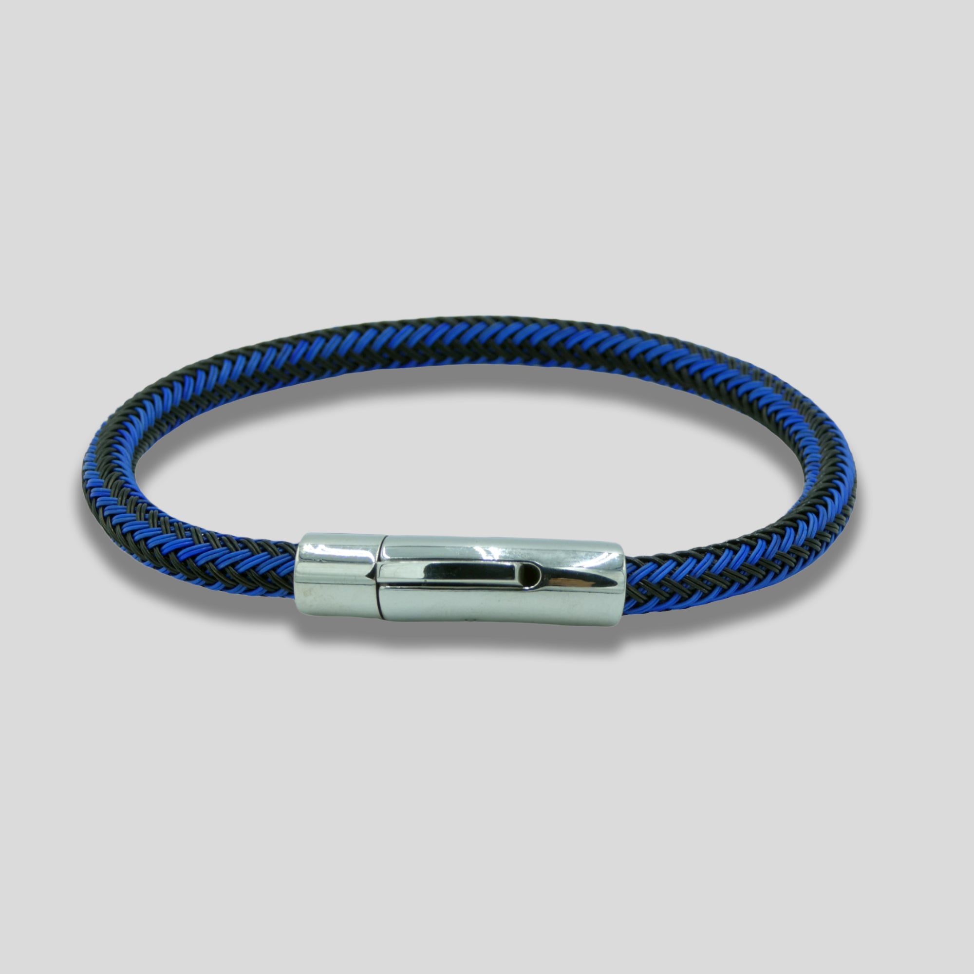 Blauwe nylon armband