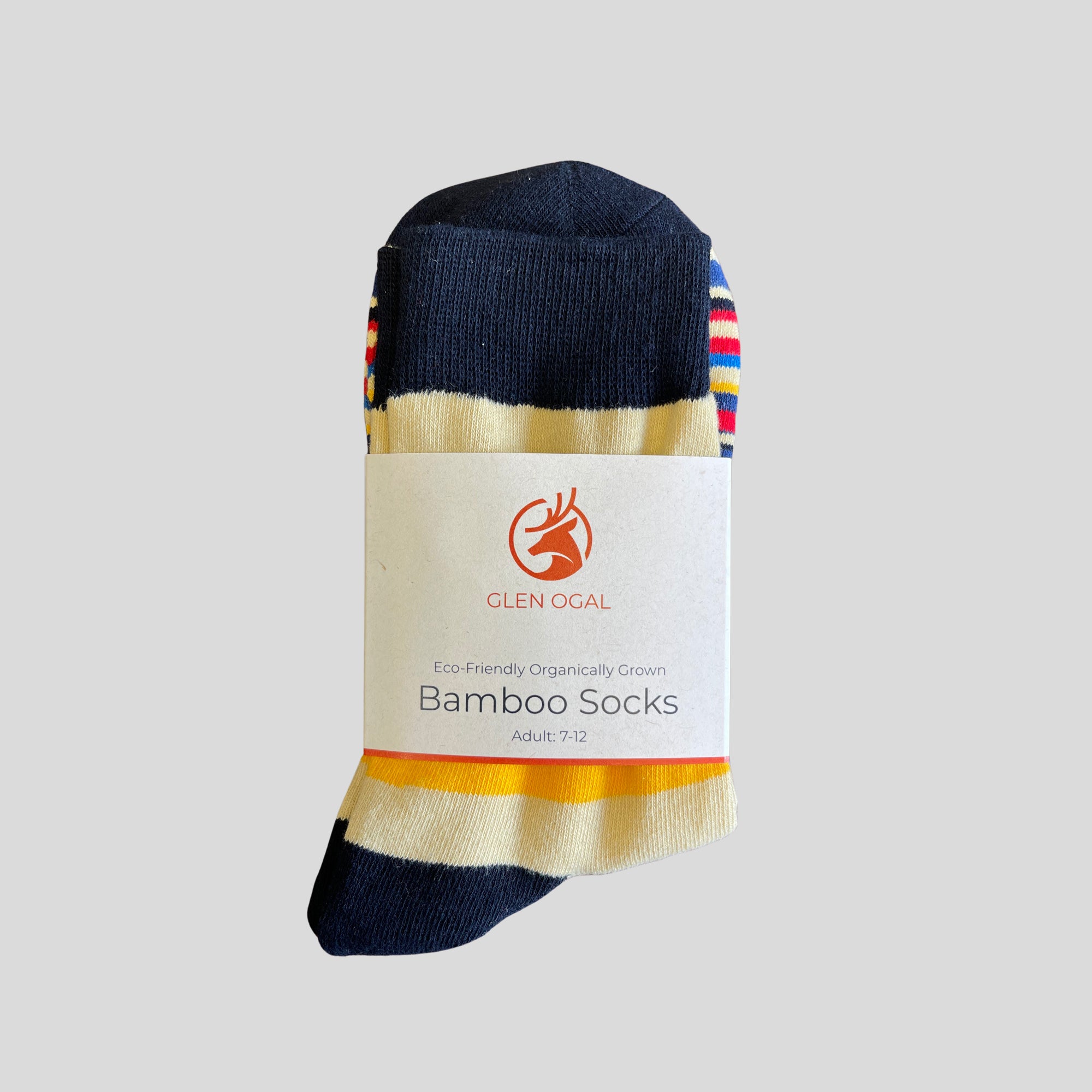 Chaussettes à rayures en bambou bleu marine