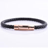Leather Braided Rose Gold Clasp Bracelet