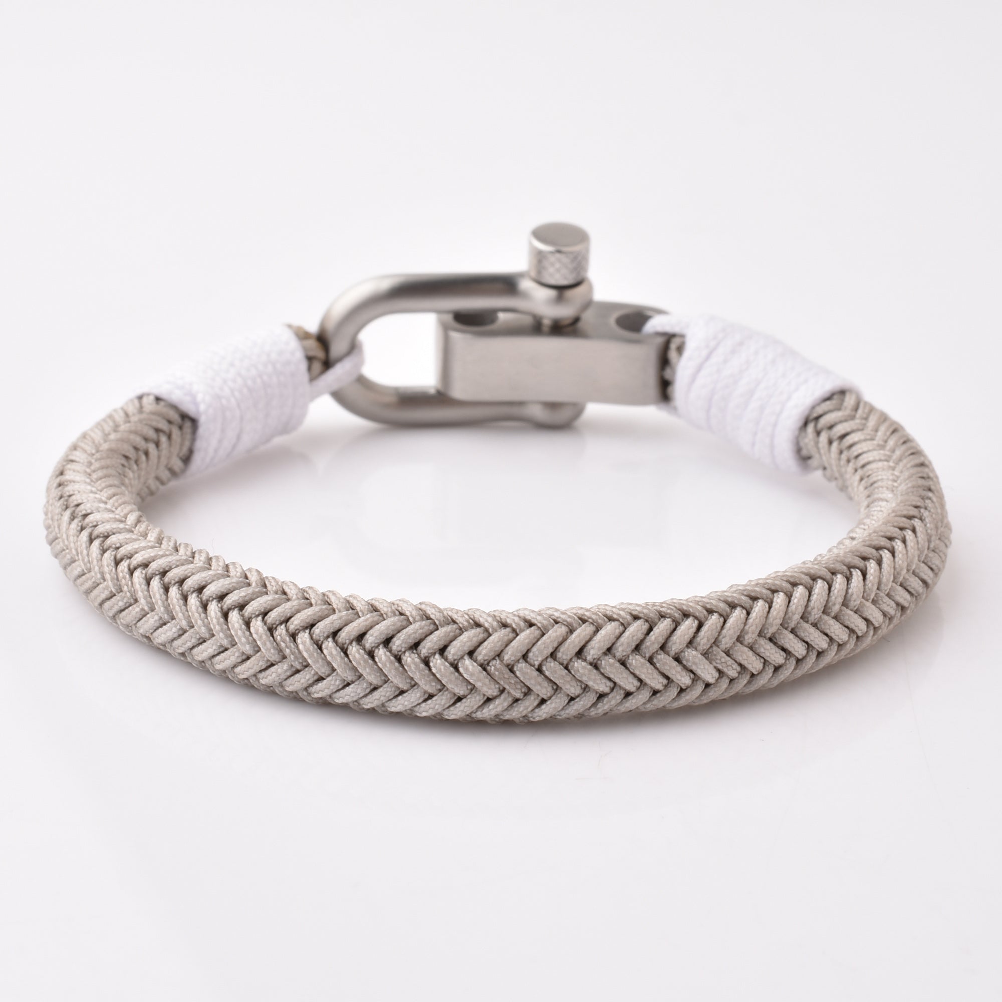Bracelet corde en acier inoxydable et argent brossé