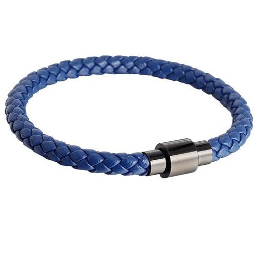 Blue Genuine Leather Bracelet