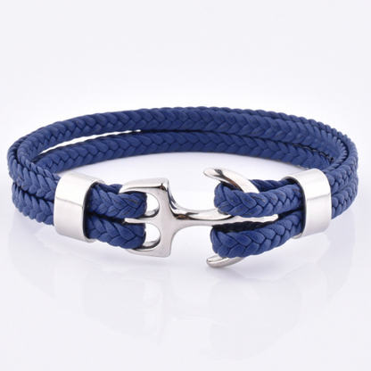 Men's Style Navy Blue Anchor Bracelet