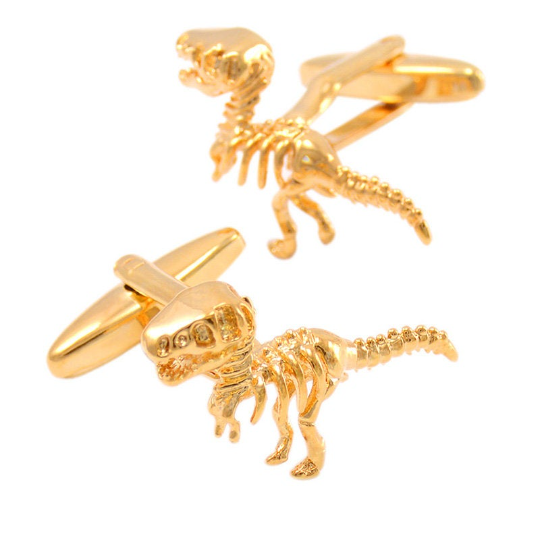 Gouden dinosaurus manchetknopen