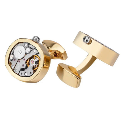 Gouden uurwerk manchetknopen