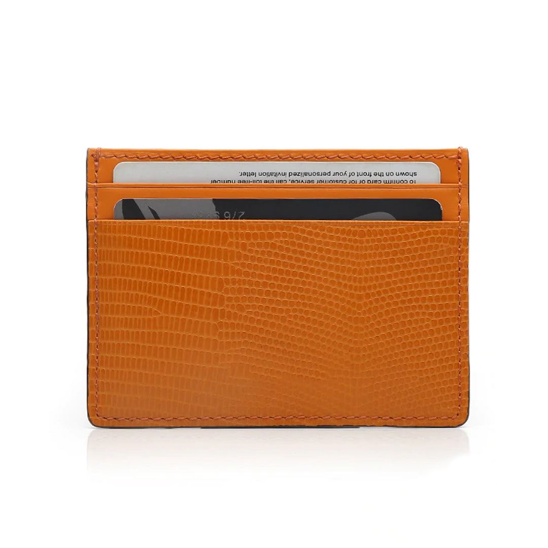 Orange Leather Card Holder