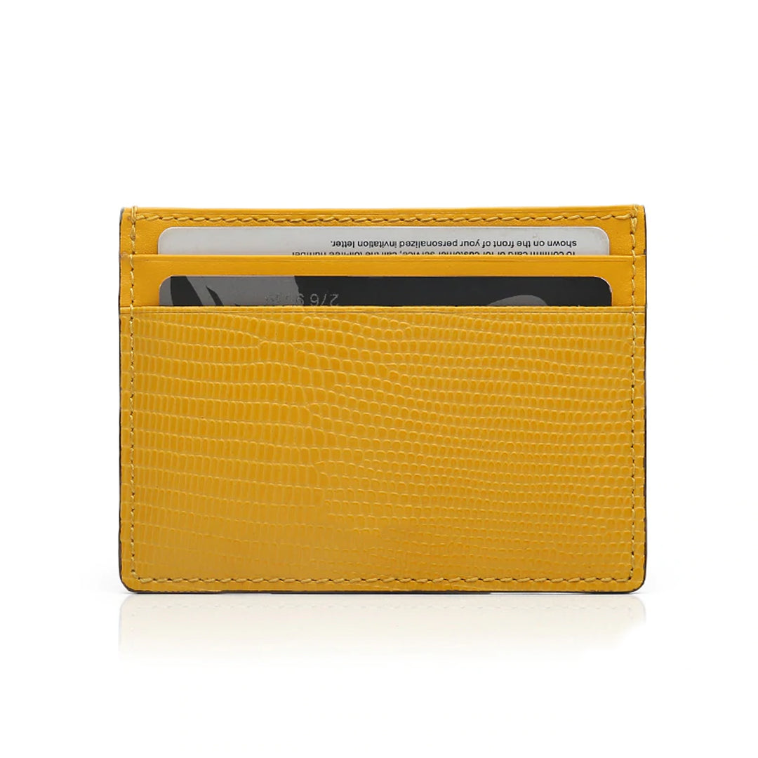 Yellow Leather Card Holder