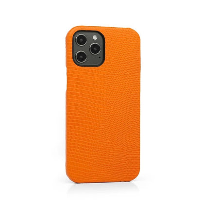 Étui de téléphone en cuir italien - iPhone Orange